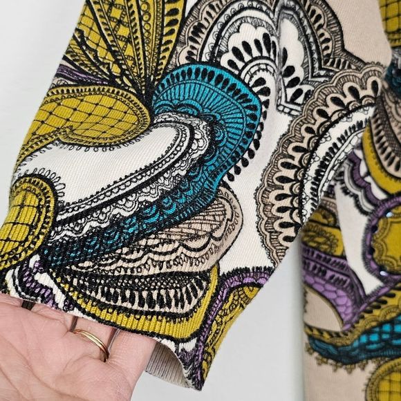 Lane Bryant Cardigan Sweater Multicolor Paisley Button Front Sequins Sz 14/16 - Picture 7 of 12